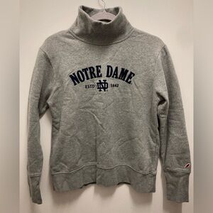 League Gray Notre Dame Women’s Turtleneck Sweatshirt Size Small